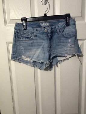 Rewash Light Blue Distressed Frayed Denim Shorts